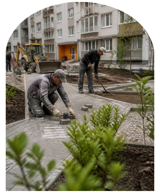 Благоустройство двора многоквартирного дома в Новотроицке